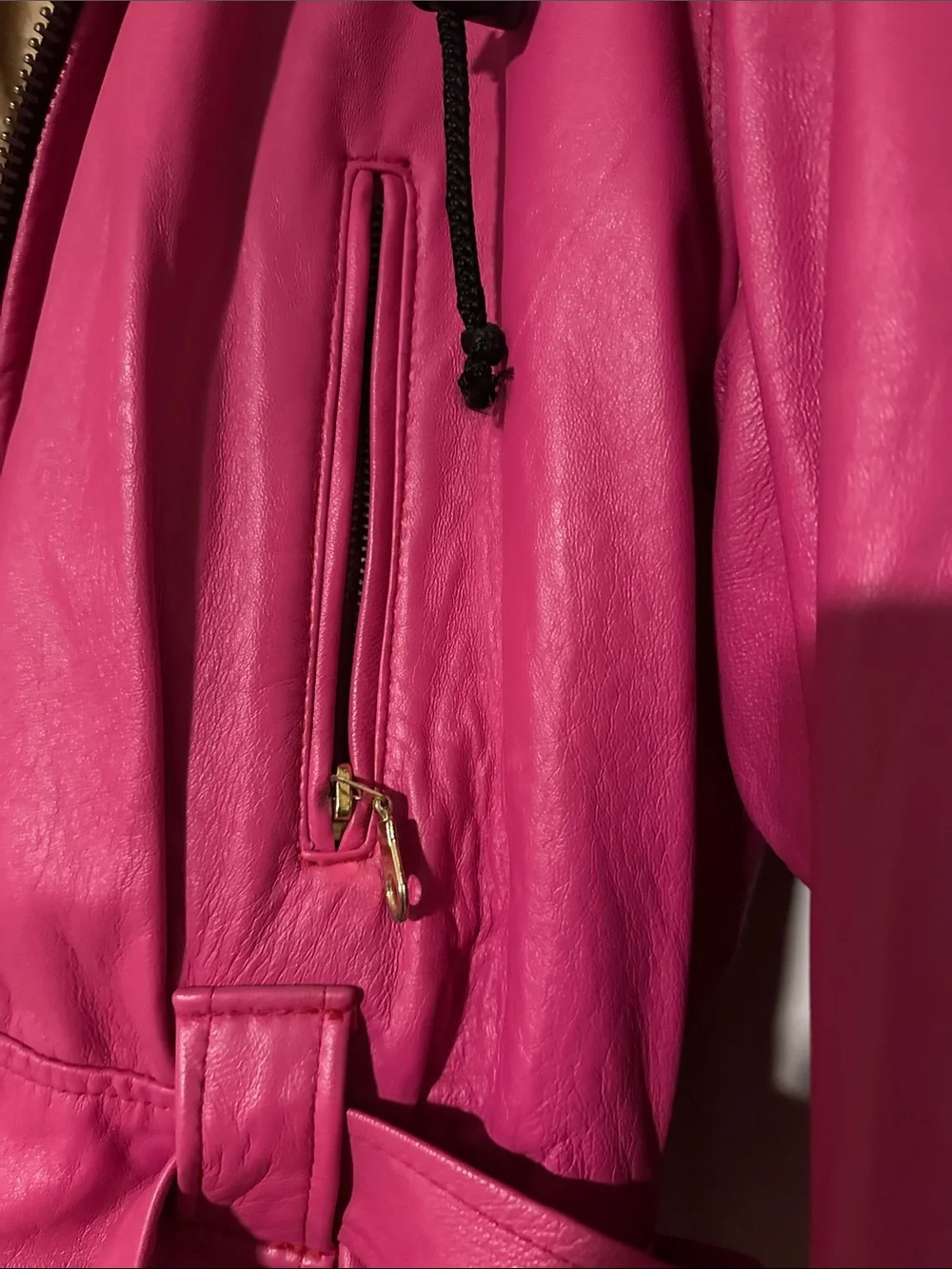 Hot Pink Faux Fur Trimmed Jacket - Picture 4 of 6